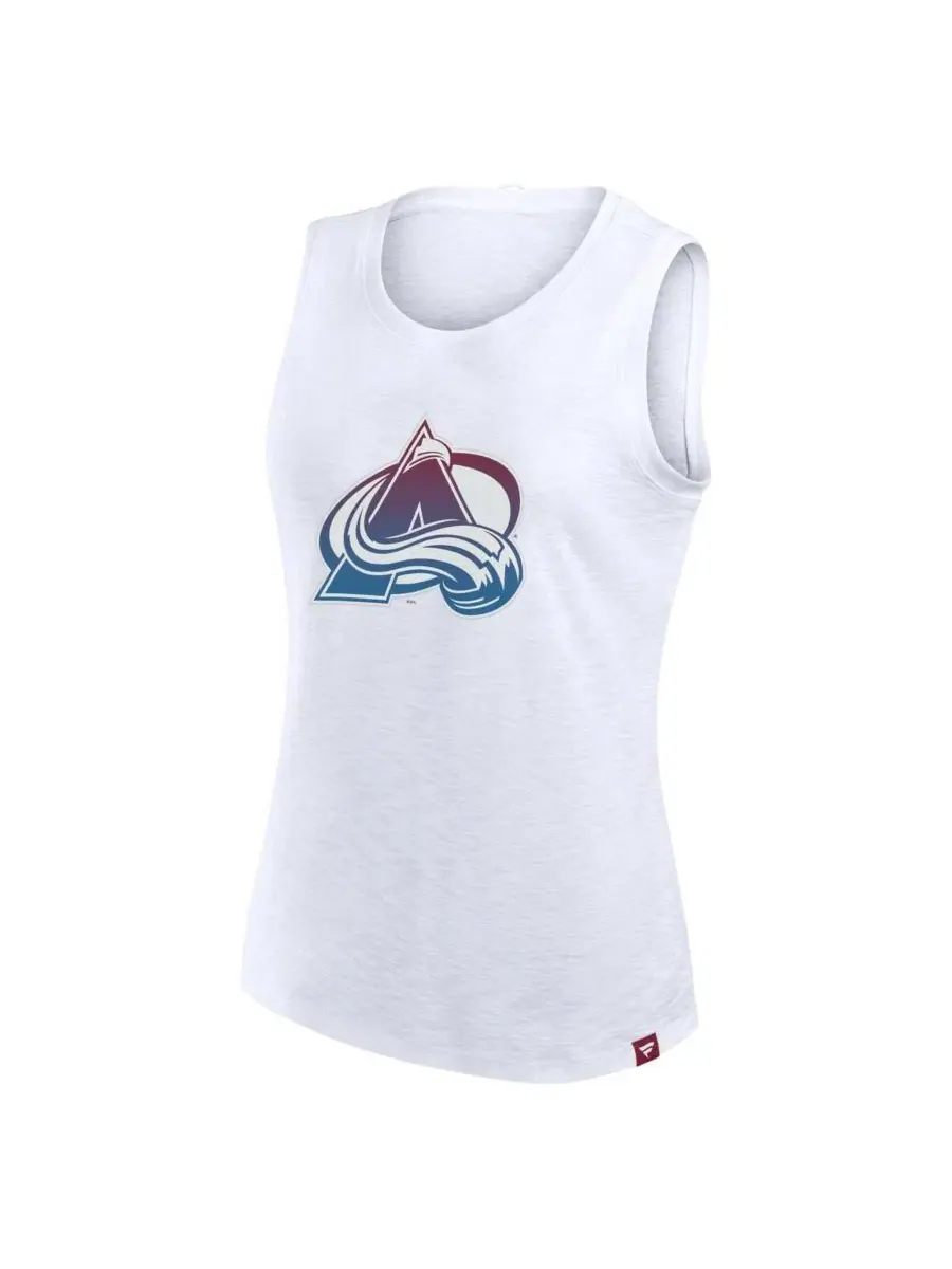 Женская белая майка Colorado Avalanche Slub Tank Top Fanatics — изображение 2 из 3, белый