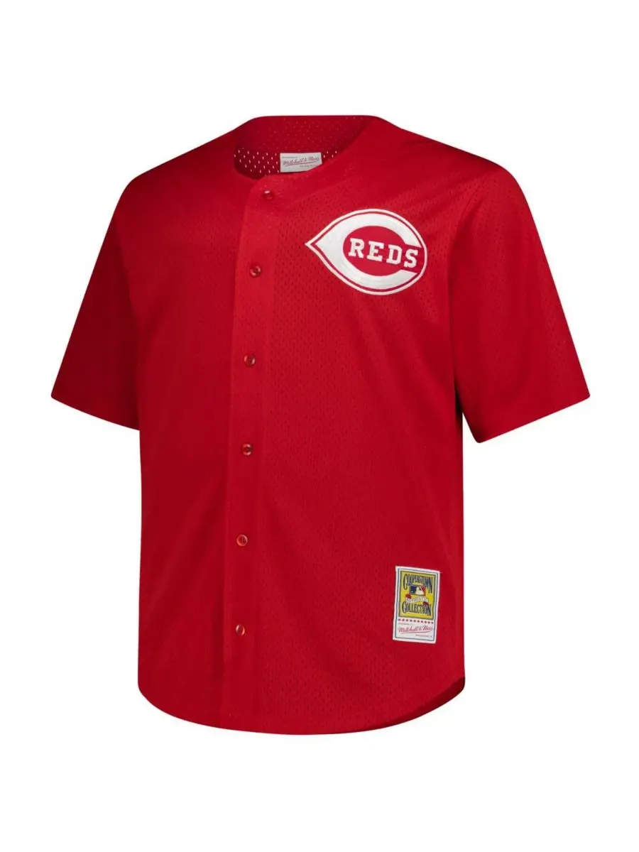 Мужская тренировочная майка Deion Sanders Red Cincinnati Reds из сетчатой ткани Cooperstown, размер — изображение 2 из 4