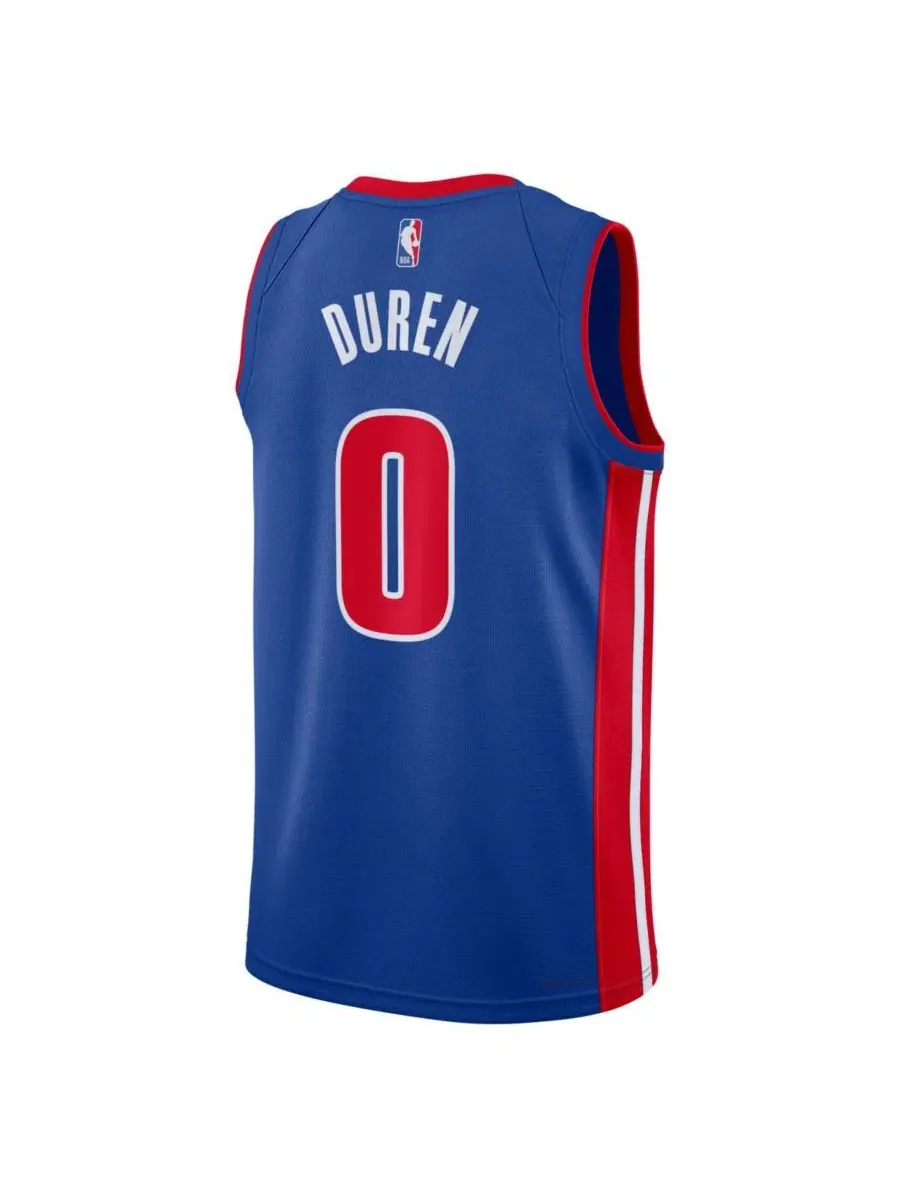 Мужская и женская синяя майка Джейлена Дюрена из команды Detroit Pistons Swingman - Icon Edition — изображение 3 из 3, синий