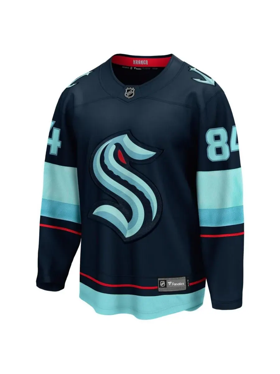 Fanatics Мужская футболка Kaapo Kakko Deep Sea Blue Seattle Kraken Home Breakaway Player — изображение 2 из 3, темно-синий