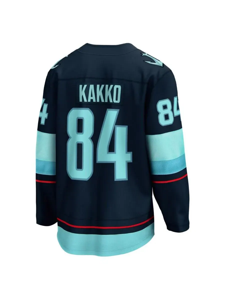 Fanatics Мужская футболка Kaapo Kakko Deep Sea Blue Seattle Kraken Home Breakaway Player — изображение 3 из 3, темно-синий
