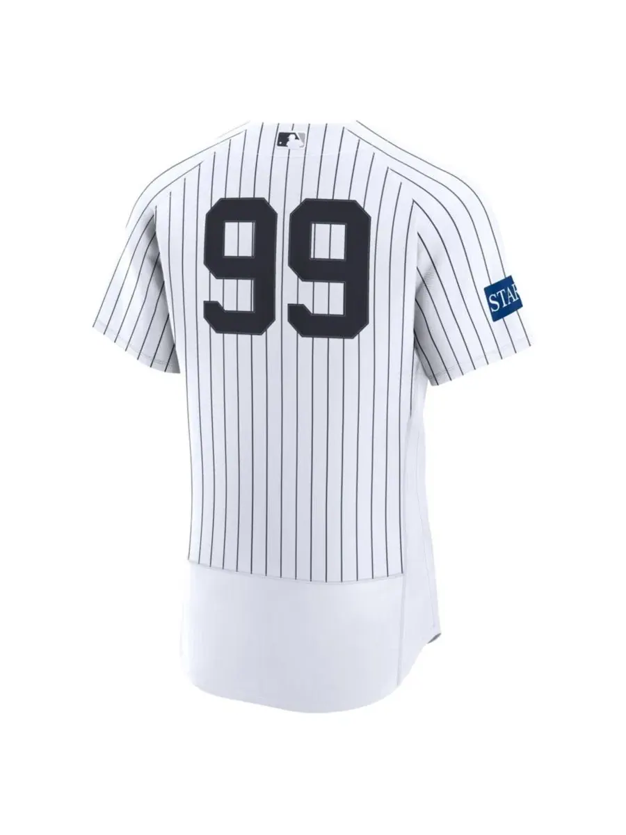 Мужская бейсбольная джерси Nike Aaron Judge New York Yankees Home Authentic Sponsor Patch — изображение 2 из 3, белый