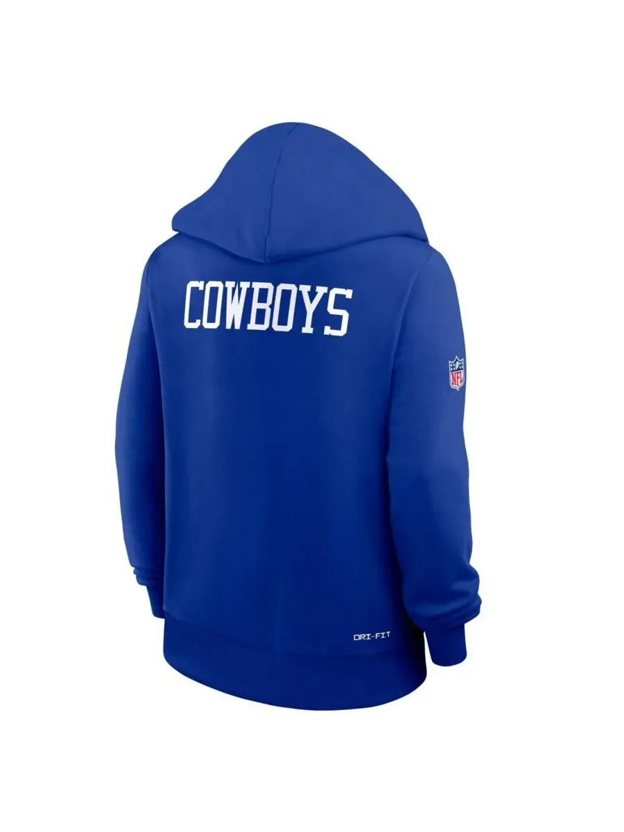 Женская толстовка Royal Dallas Cowboys Throwback Sideline Standard Issue Dri-FIT Nike — изображение 3 из 4, королевский