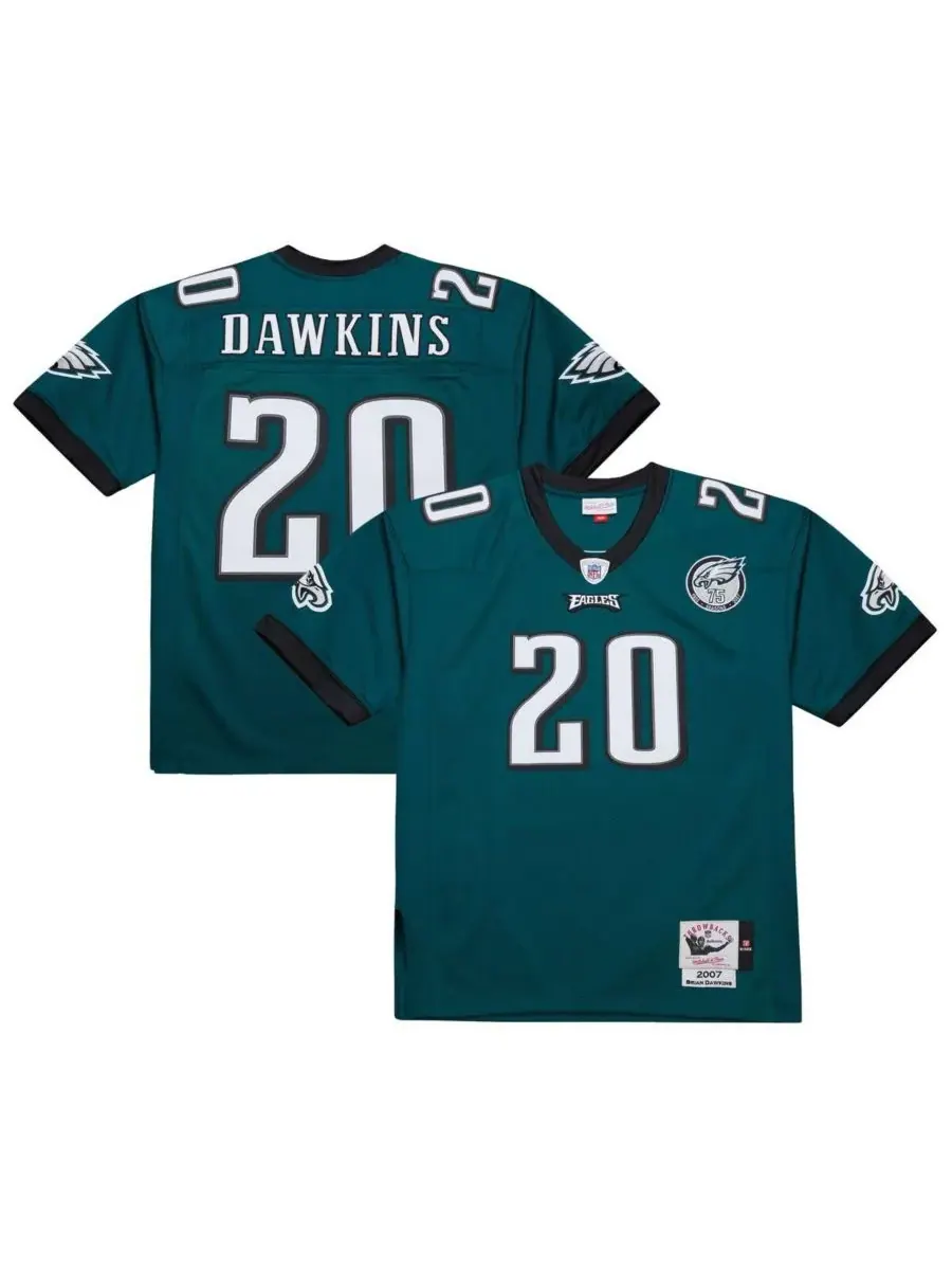 Mitchell & Ness Мужская зеленая футболка Брайана Докинса, игрока команды Philadelphia Eagles 2007 — изображение 1 из 5