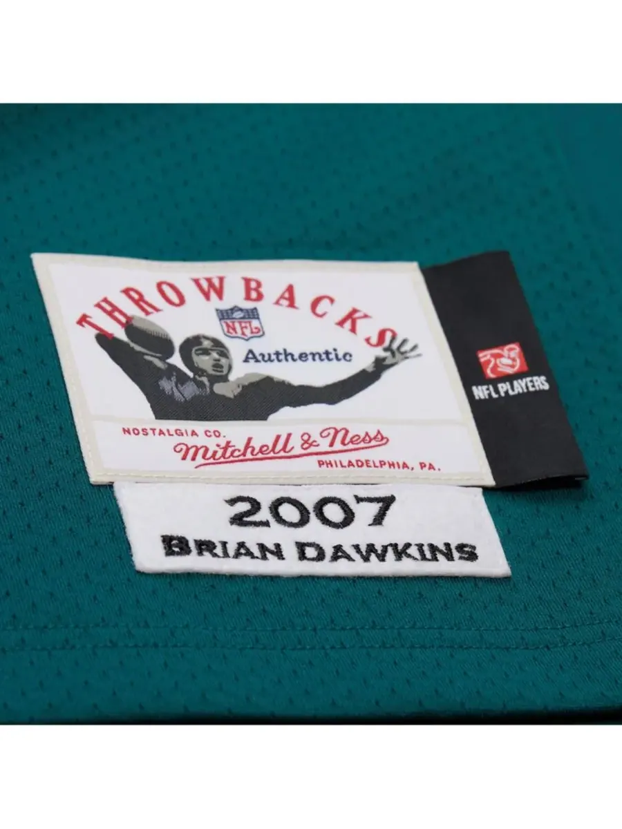 Mitchell & Ness Мужская зеленая футболка Брайана Докинса, игрока команды Philadelphia Eagles 2007 — изображение 5 из 5