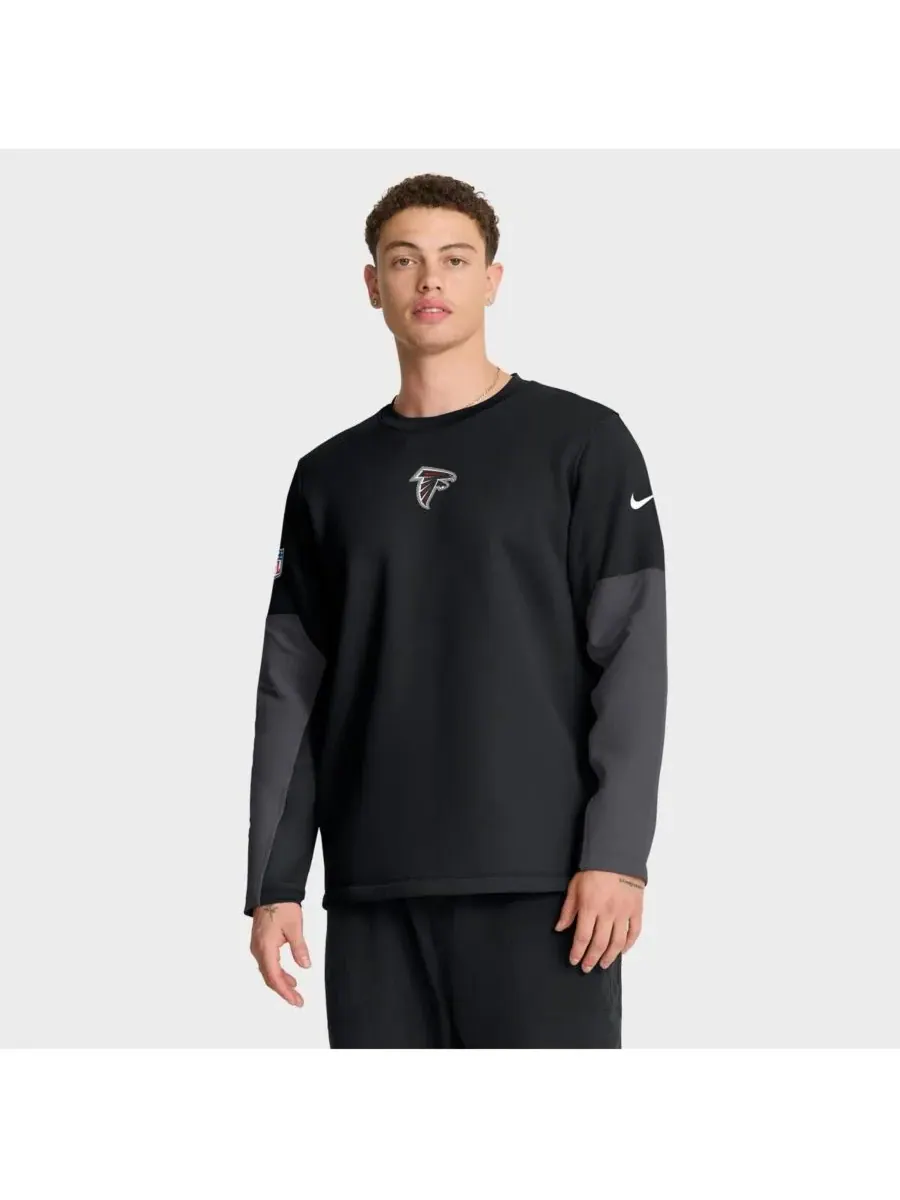 Nike Мужская черная футболка с длинным рукавом Atlanta Falcons Sideline Coach Therma-FIT — изображение 1 из 5, черный