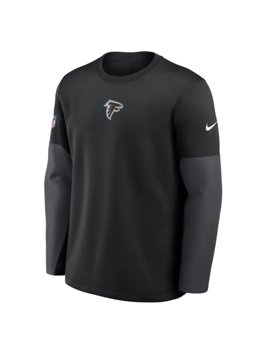 Nike Мужская черная футболка с длинным рукавом Atlanta Falcons Sideline Coach Therma-FIT — изображение 5 из 5, черный