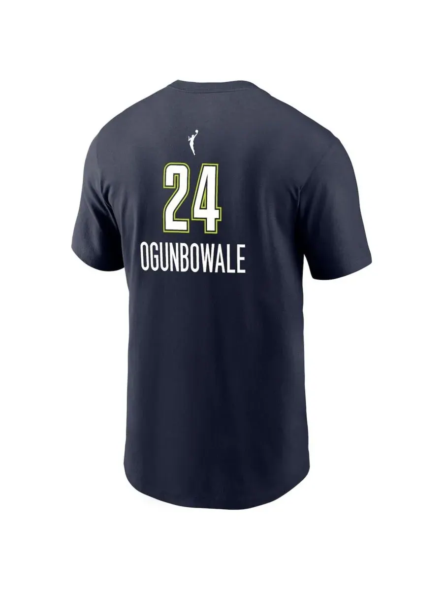 Nike Мужская футболка Arike Ogunbowale Navy Dallas Wings Explorer Edition с именем и номером — изображение 3 из 3