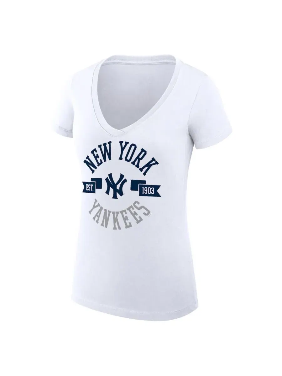 Женская футболка V-образным вырезом с принтом New York Yankees City Graphic G-III 4Her by Carl Banks — изображение 5 из 5