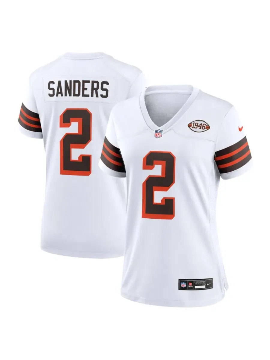 Футболка Nike Cleveland Browns Alternate Game Jersey с принтом, Shedeur Sanders — изображение 1 из 3, белый