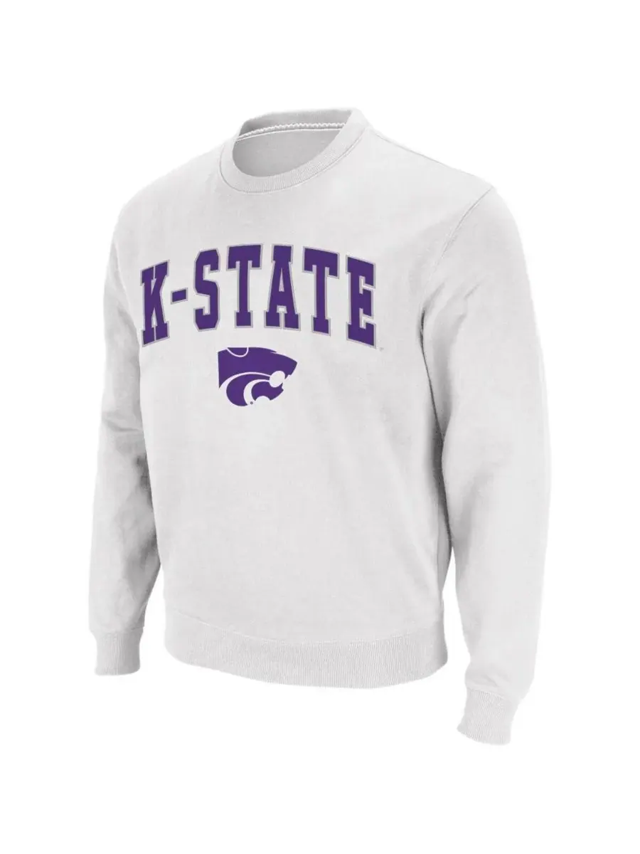 Мужская толстовка с круглым вырезом и логотипом команды Kansas State Wildcats Colosseum — изображение 5 из 6, серый