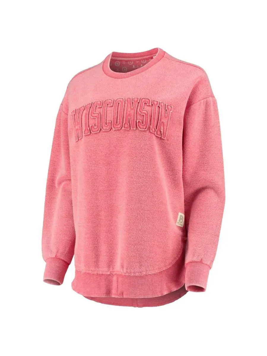 Pressbox Женская красная рваная толстовка с логотипом Wisconsin Badgers Ponchoville — изображение 4 из 4, красный
