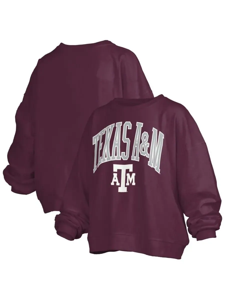 Pressbox Женская бордовая толстовка-пуловер Texas A&M Aggies Janise Arch Over Logo Waist Length — изображение 1 из 3