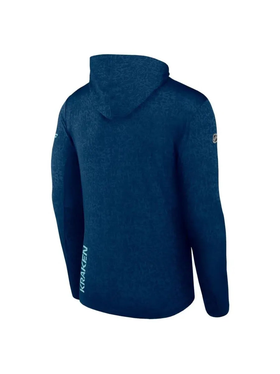 Fanatics Мужская легкая толстовка с капюшоном Seattle Kraken Authentic Pro глубокого синего цвета — изображение 2 из 3