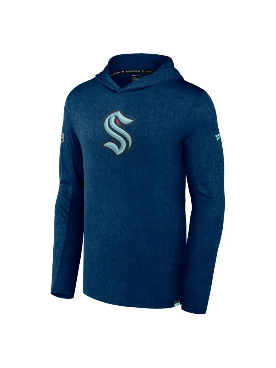Fanatics Мужская легкая толстовка с капюшоном Seattle Kraken Authentic Pro глубокого синего цвета — изображение 3 из 3