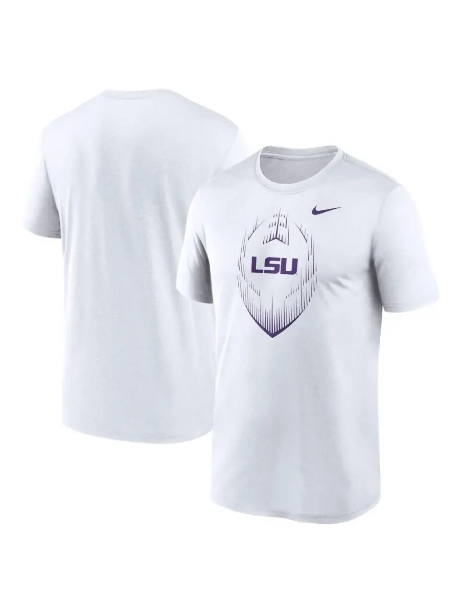 Nike Мужская белая футболка LSU Tigers Primetime Legend Icon Performance — изображение 1 из 3, белый