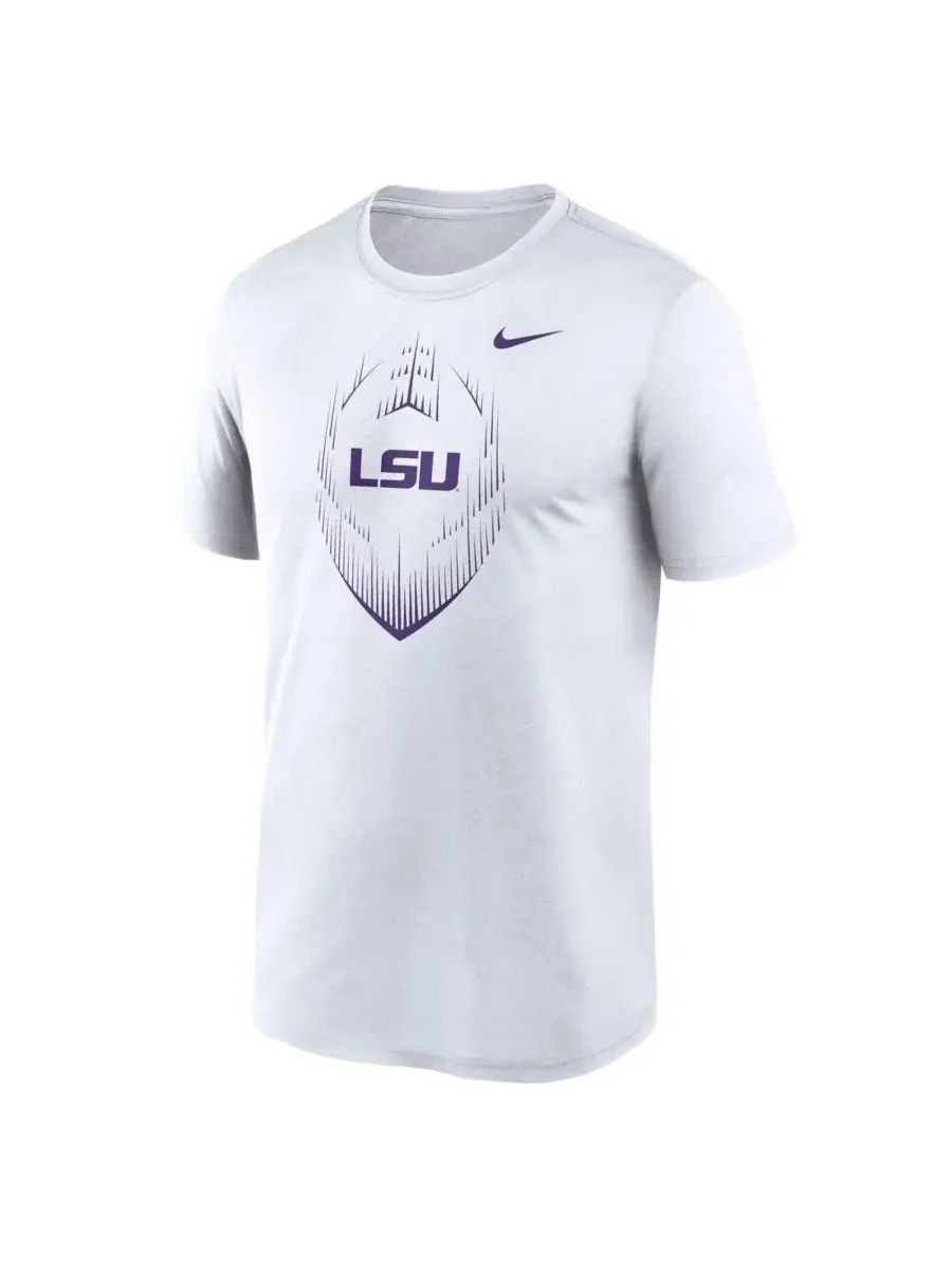 Nike Мужская белая футболка LSU Tigers Primetime Legend Icon Performance — изображение 3 из 3, белый