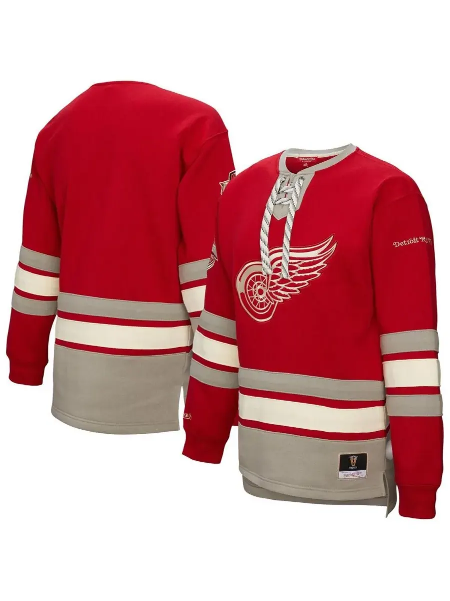 Mitchell & Ness Женская красная толстовка Detroit Red Wings Heritage на шнуровке — изображение 1 из 5, красный