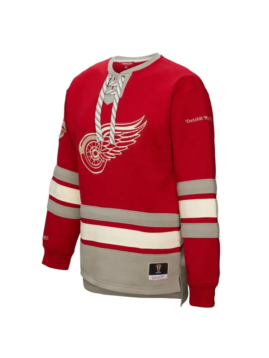 Mitchell & Ness Женская красная толстовка Detroit Red Wings Heritage на шнуровке — изображение 5 из 5, красный