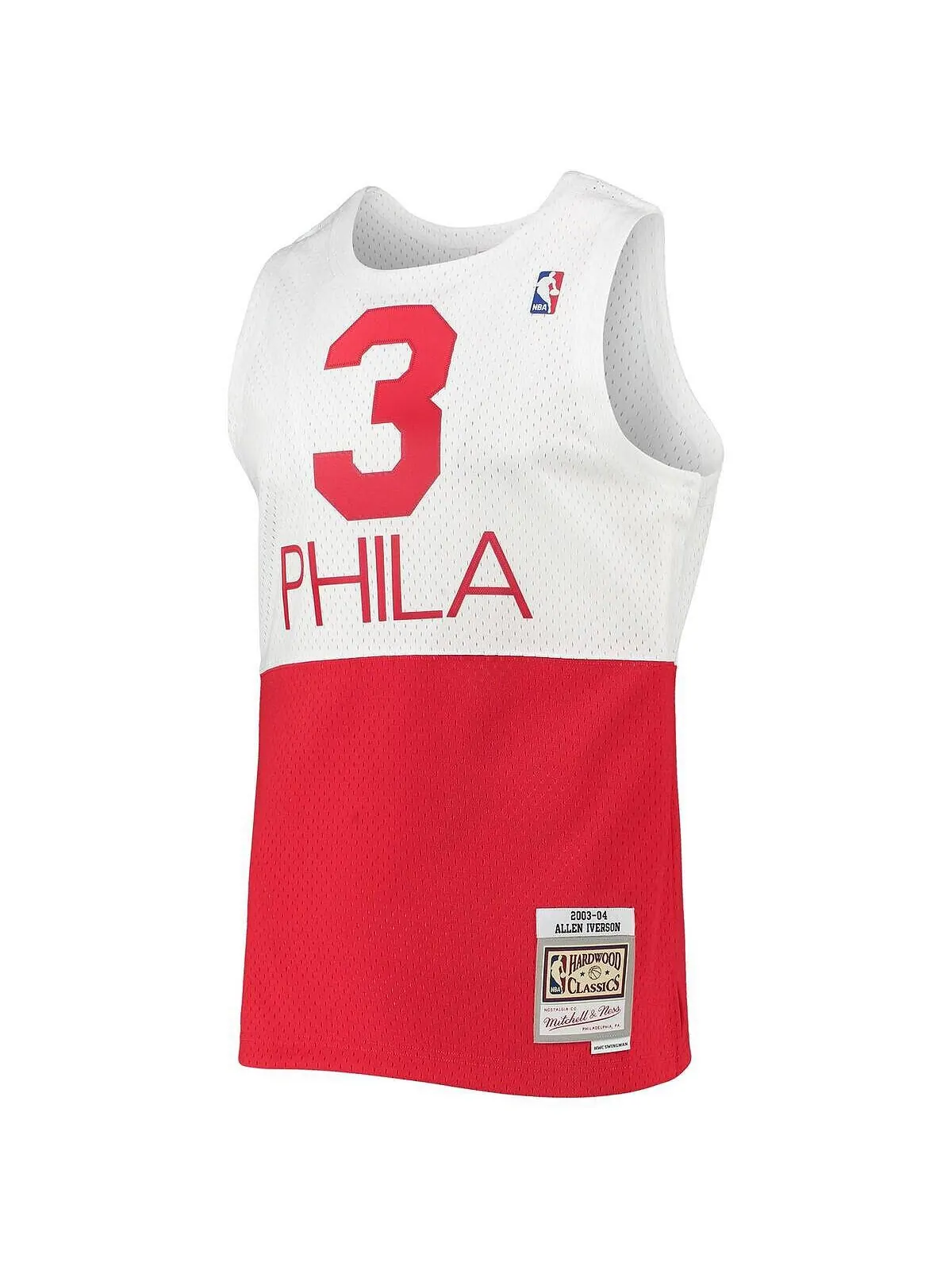 Мужская джерси allen iverson white philadelphia 76ers 2003-04 hardwood classics swingman Mitchell & — изображение 3 из 3