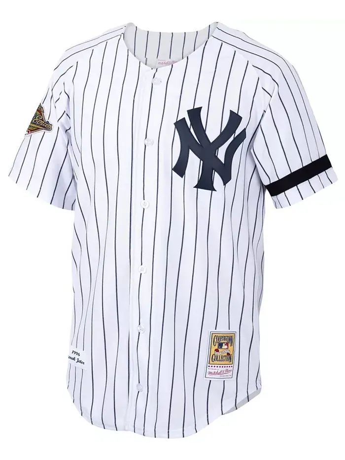 Мужская белая домашняя джерси New York Yankees Cooperstown Collection 1996 Authentic Mitchell & Ness — изображение 2 из 3