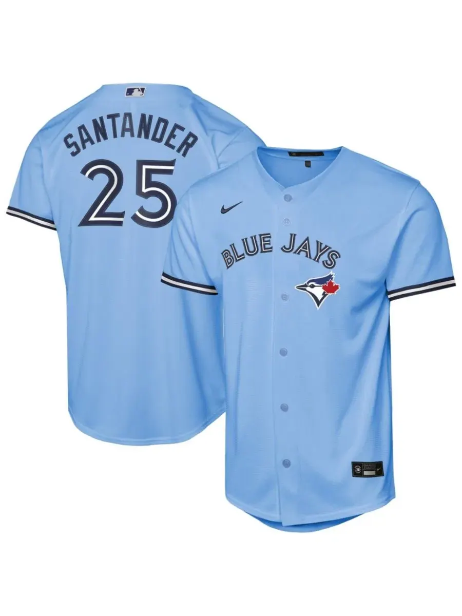 Детская футболка-джерси с моделью Anthony Santander Powder Blue Toronto Blue Jays Alternate Replica