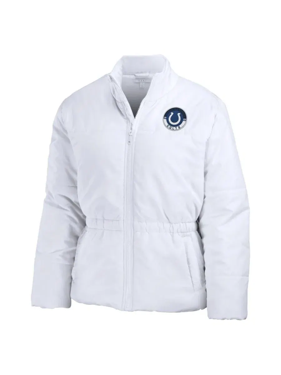 Женская куртка-пуховик с принтом, модель Packaway Full-Zip Puffer Jacket WEAR by Erin Andrews — изображение 2 из 5, белый