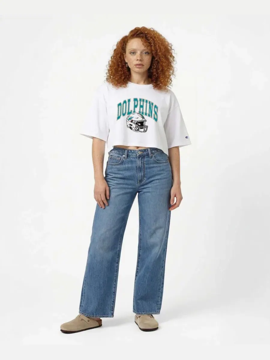 Футболка с принтом, модель Boyfriend-Cropped Champion — изображение 3 из 5, белый
