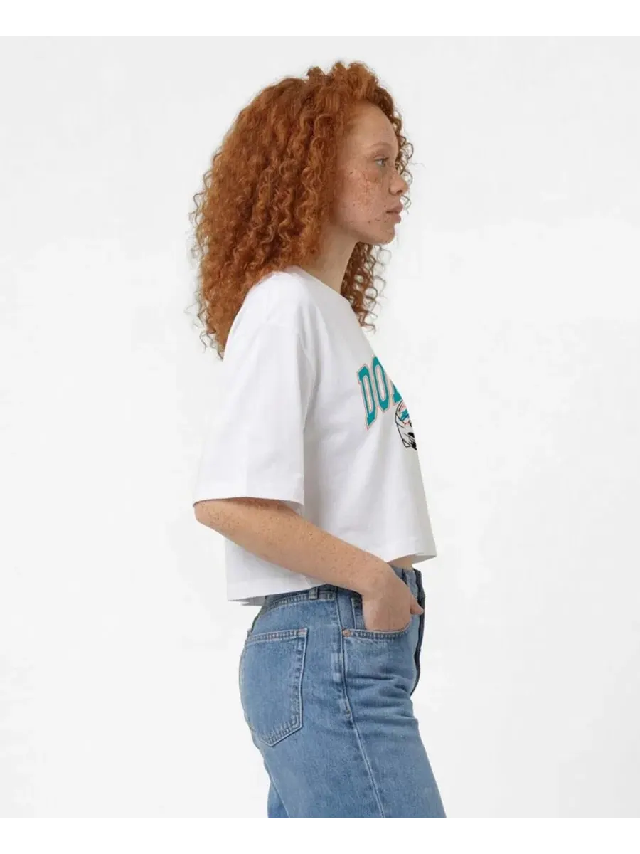 Футболка с принтом, модель Boyfriend-Cropped Champion — изображение 4 из 5, белый