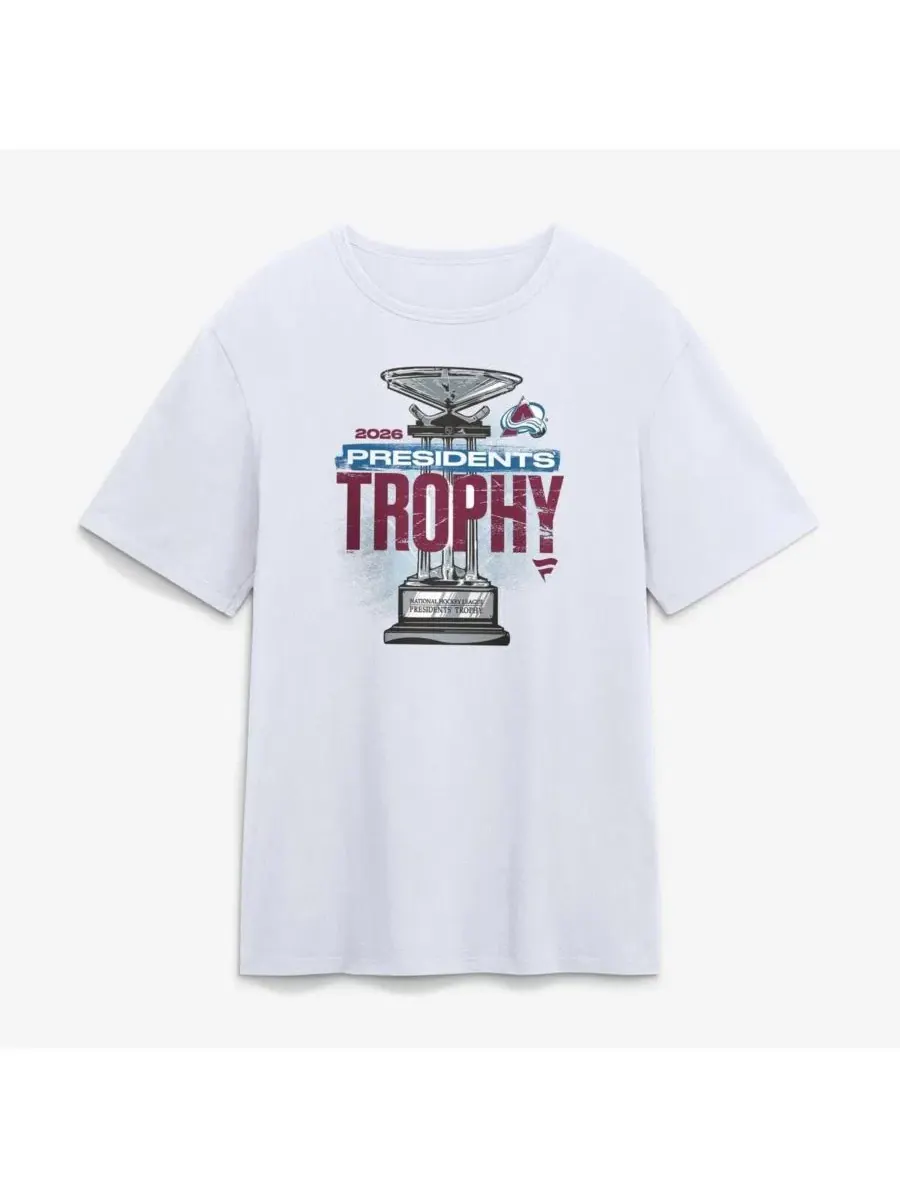 Футболка для болельщиков Colorado Avalanche 2026 Presidents' Trophy Winner Fanatics — изображение 1 из 2, белый