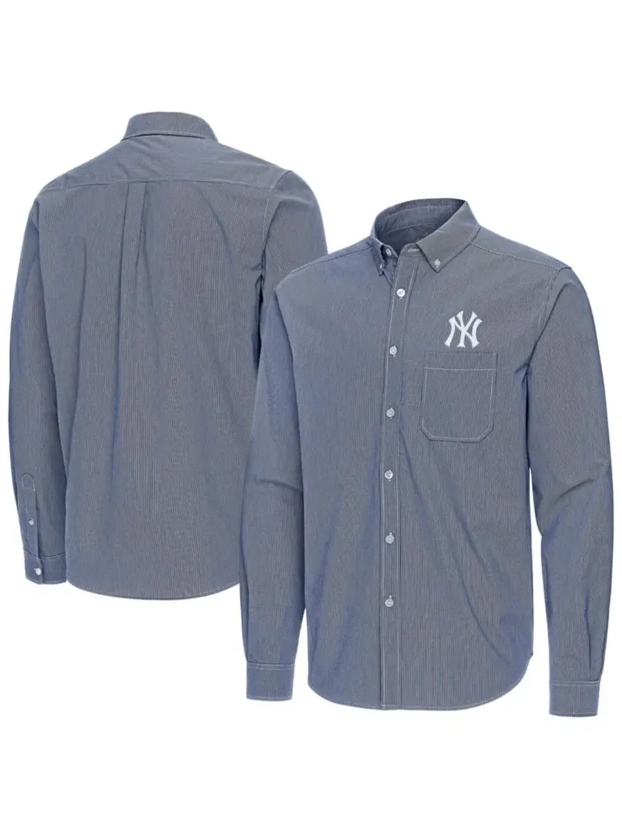 Рубашка с длинным рукавом Porter New York Yankees Antigua — изображение 1 из 3, темно-синий белый