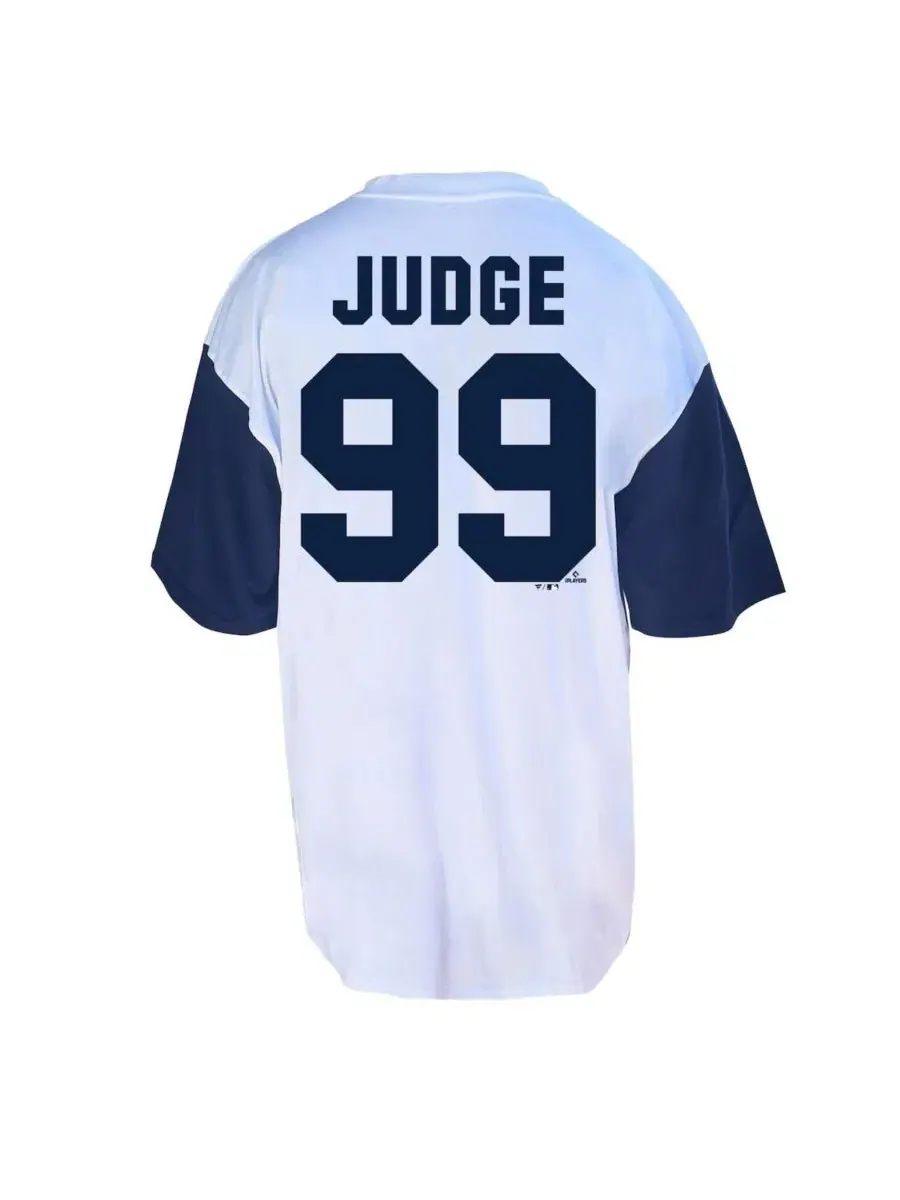 Футболка с длинным рукавом Aaron Judge New York Yankees Fanatics — изображение 2 из 3, белый темно-синий