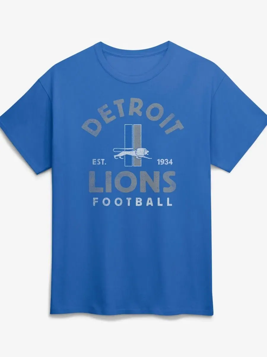 Футболка с принтом Vintage Arch Detroit Lions Logo Athletic — изображение 1 из 2, синий