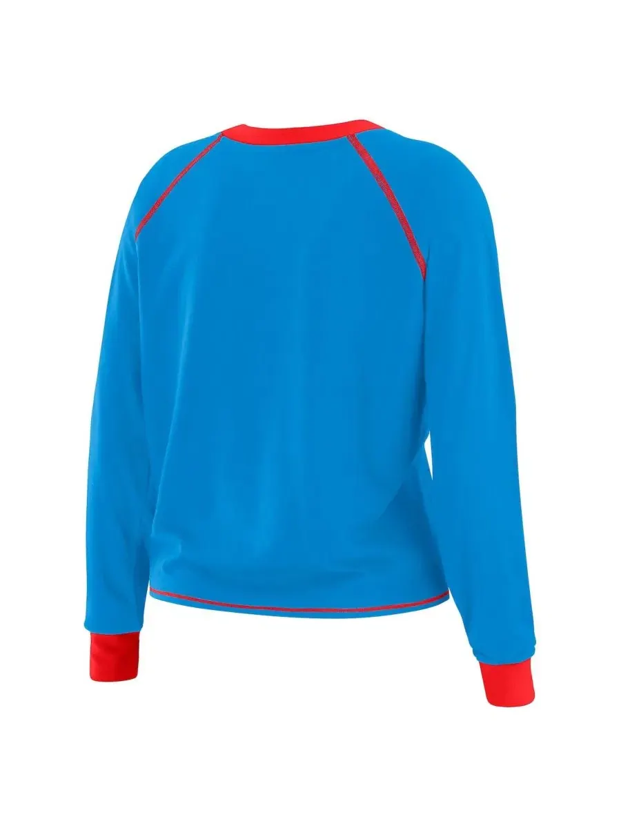 Женская футболка с длинным рукавом, завязкой спереди, с принтом Houston Oilers WEAR by Erin Andrews — изображение 3 из 4