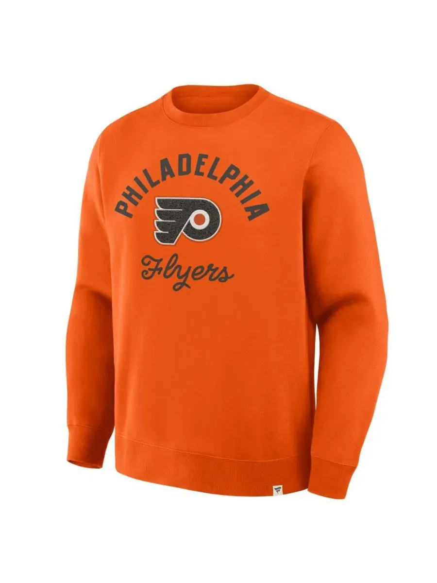 Свитшот Philadelphia Flyers Stickler с вышитым логотипом Fanatics — изображение 1 из 5, оранжевый