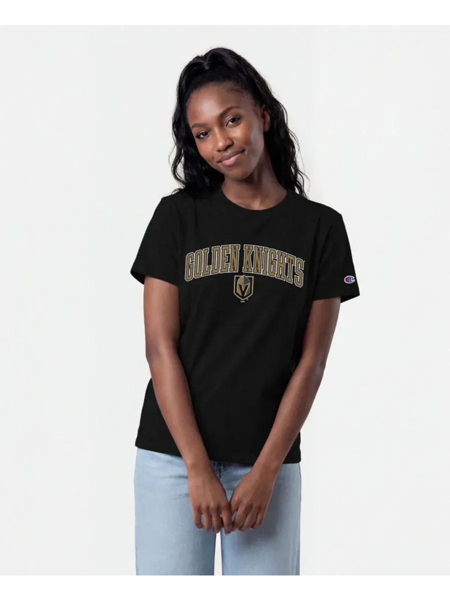 Футболка с принтом Vegas Golden Knights Arch Mascot Logo Champion — изображение 1 из 5, черный