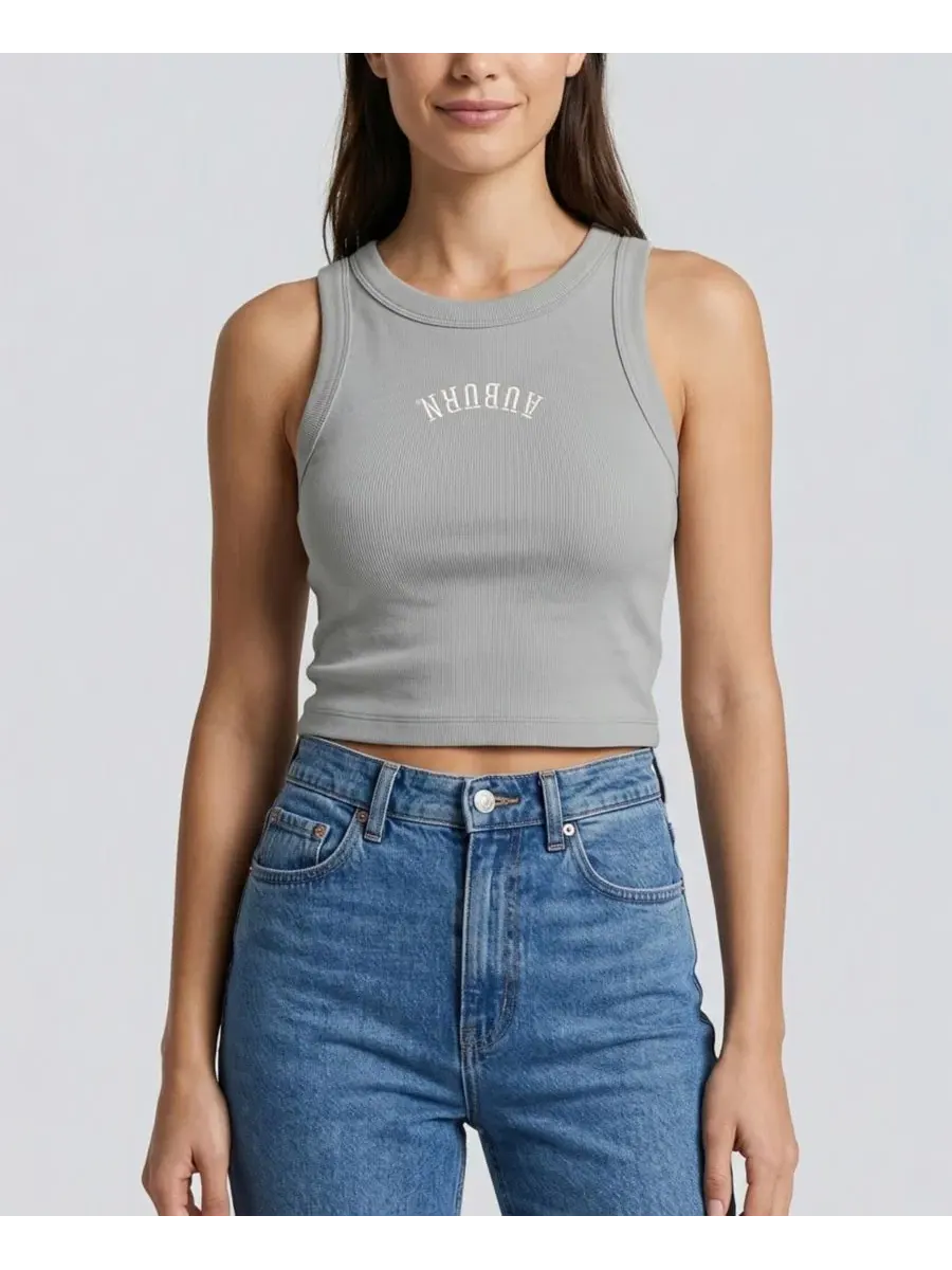 Топ-майка с вышивкой Upside Down Embroidery Uscape Apparel — изображение 1 из 2, серый