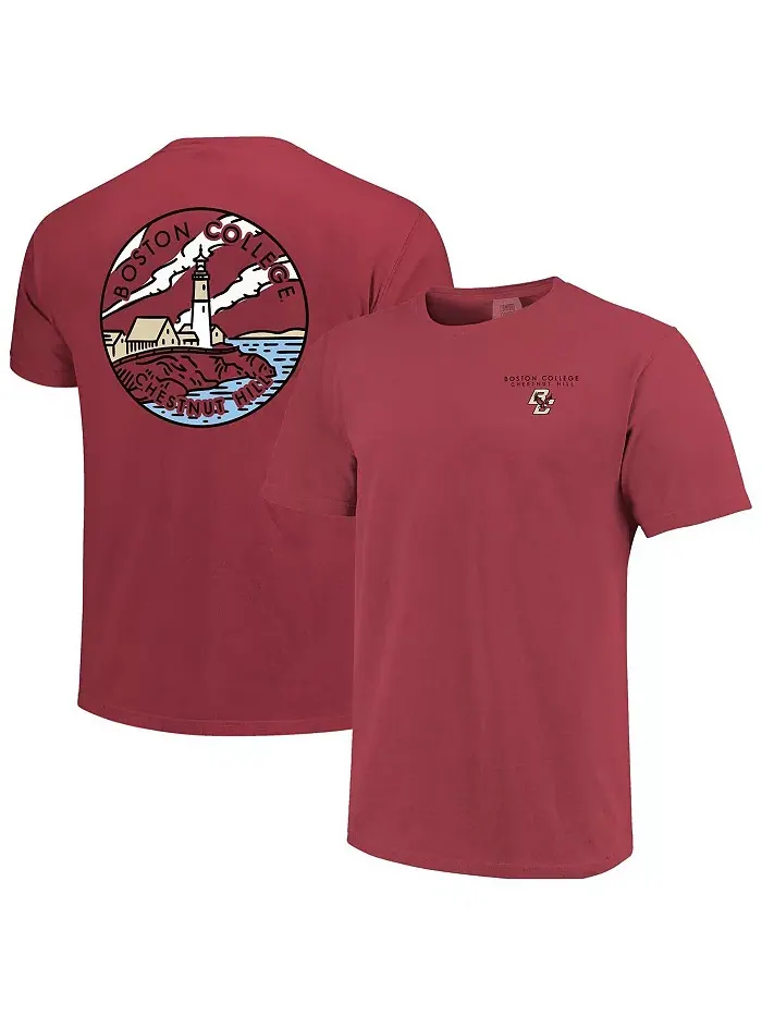 Мужская и женская бордовая футболка Comfort Colors с принтом Boston College Eagles Image One — изображение 1 из 3