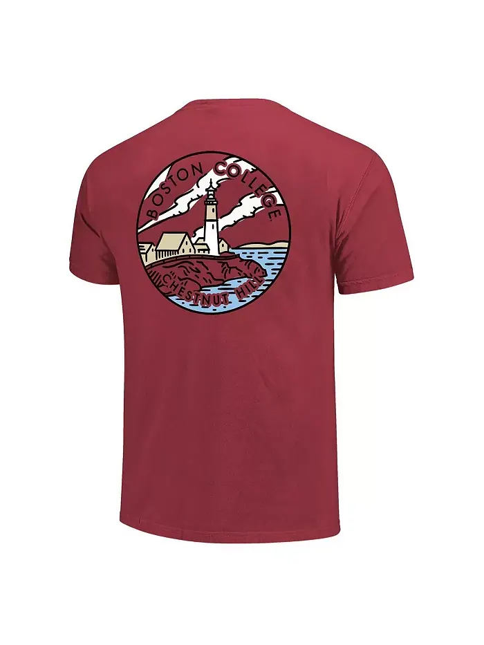 Мужская и женская бордовая футболка Comfort Colors с принтом Boston College Eagles Image One — изображение 2 из 3