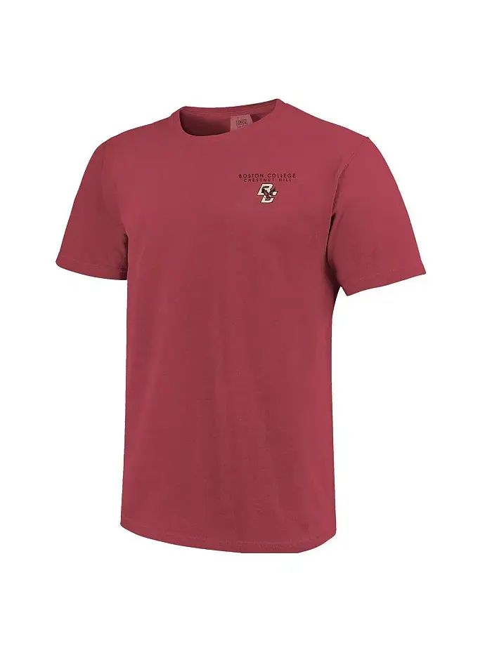 Мужская и женская бордовая футболка Comfort Colors с принтом Boston College Eagles Image One — изображение 3 из 3