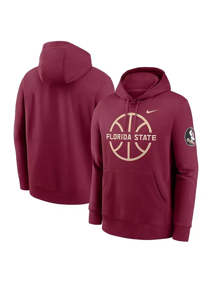 Мужская баскетбольная толстовка с капюшоном Garnet Florida State Seminoles Icon Club Fleece Nike — изображение 1 из 3