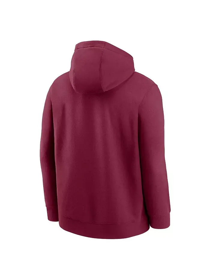 Мужская баскетбольная толстовка с капюшоном Garnet Florida State Seminoles Icon Club Fleece Nike — изображение 2 из 3