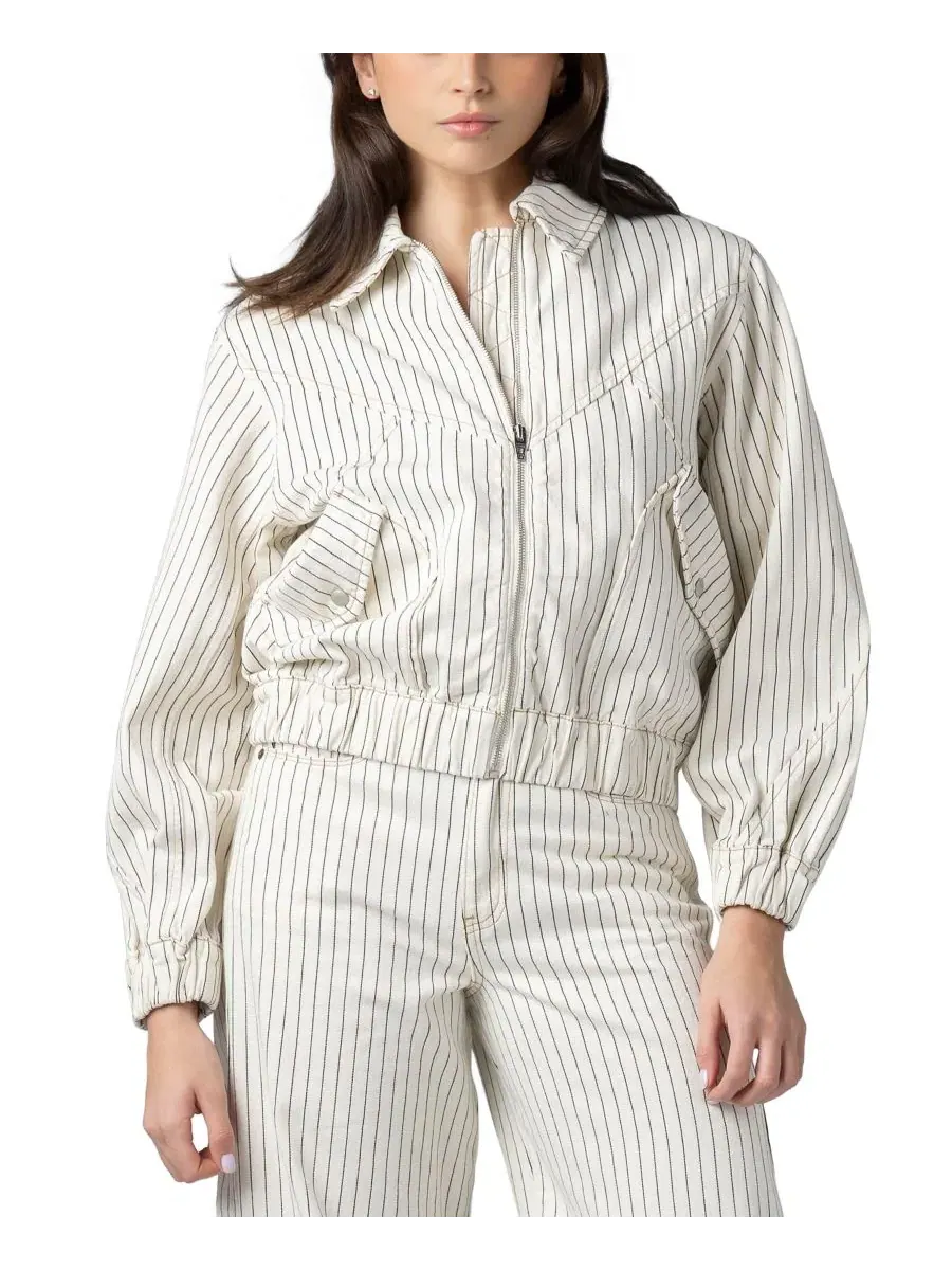 Женские брюки-бананы с полосками Rail Road Striped Barrell BLANK NYC, Sail Away — изображение 4 из 9