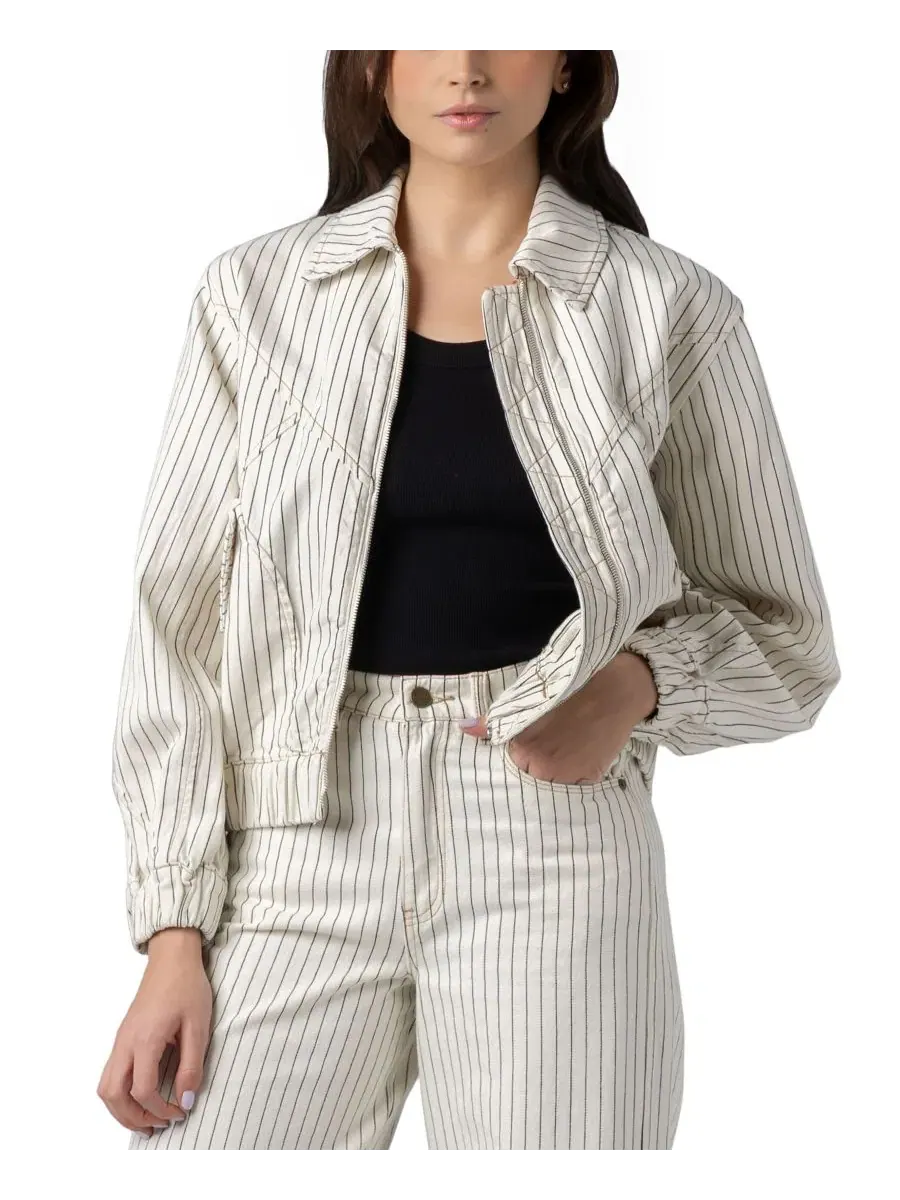 Женские брюки-бананы с полосками Rail Road Striped Barrell BLANK NYC, Sail Away — изображение 5 из 9