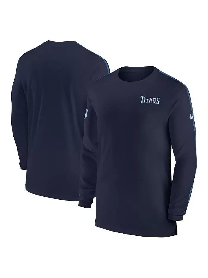 Мужская синяя футболка с длинным рукавом Tennessee Titans Sideline Coach UV Performance Nike — изображение 1 из 3