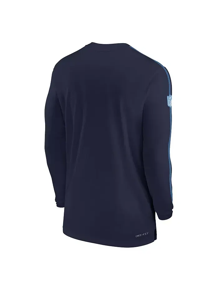 Мужская синяя футболка с длинным рукавом Tennessee Titans Sideline Coach UV Performance Nike — изображение 2 из 3