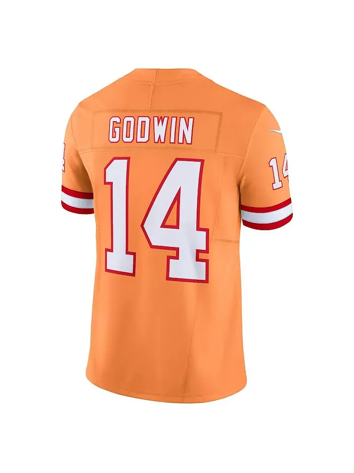 Мужская лимитированная джерси Tampa Bay Buccaneers в стиле ретро Chris Godwin оранжевого цвета — изображение 3 из 3