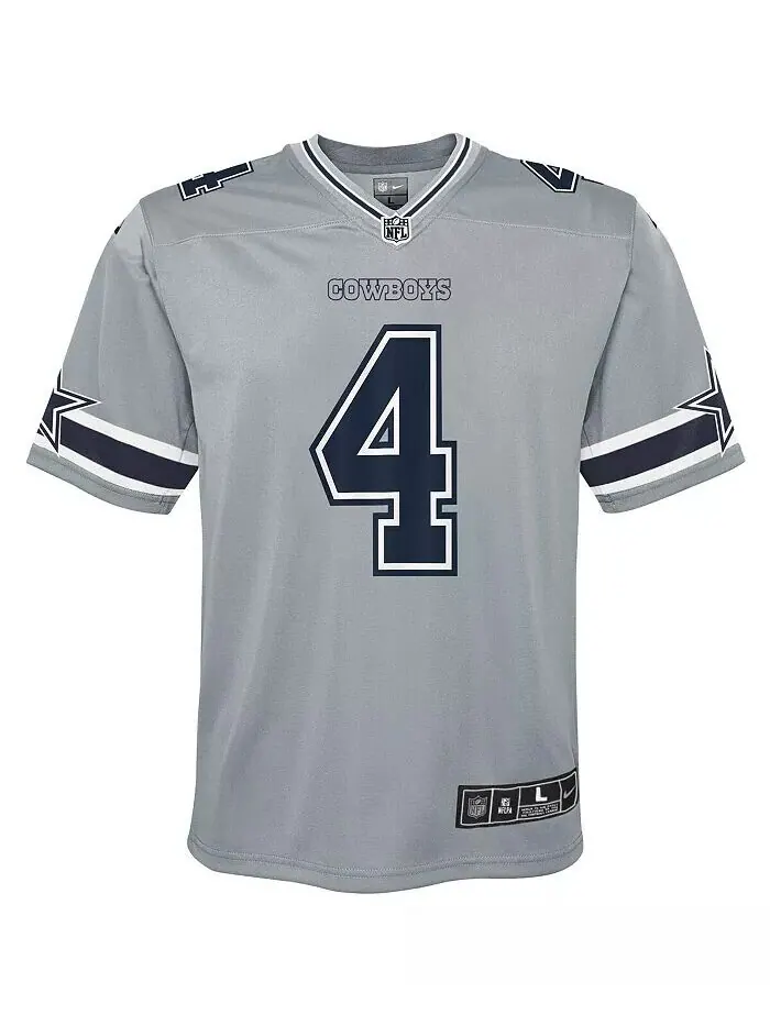 Джерси Big Boys Dak Prescott Silver Dallas Cowboys Inverted Team Game Nike — изображение 2 из 2