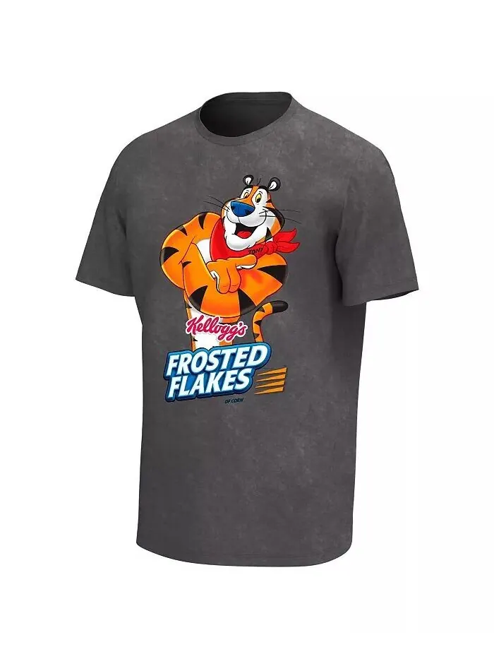 Мужская черная стираная футболка с матовыми хлопьями Tony the Tiger Philcos — изображение 2 из 3