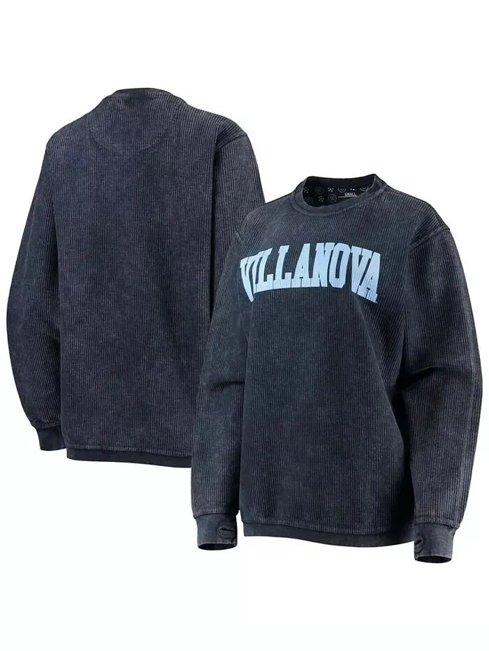 Женский темно-синий пуловер с вышивкой Villanova Wildcats Comfy Cord в винтажном стиле, базовый — изображение 1 из 3
